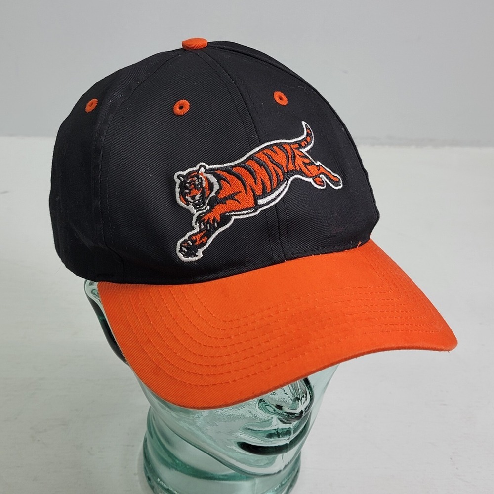 Vintage 90's Cincinnati Bengals Two Tone Hat Raised Leaping Tiger Twins Kids OS
